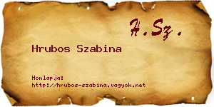 Hrubos Szabina névjegykártya
