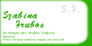 szabina hrubos business card